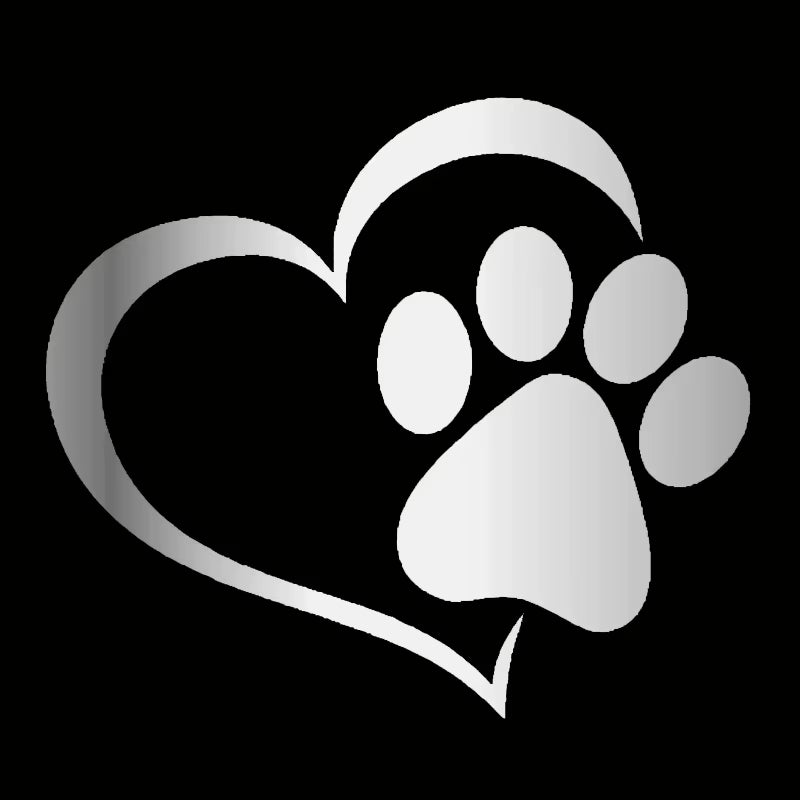 Car Sticker Vinyl 14.1*12.4Cm Love the Dog Paw Print Funny Sticker Decal Reflective Laser Motorcycle Car Styling 3D Stickers