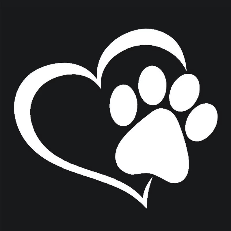Car Sticker Vinyl 14.1*12.4Cm Love the Dog Paw Print Funny Sticker Decal Reflective Laser Motorcycle Car Styling 3D Stickers