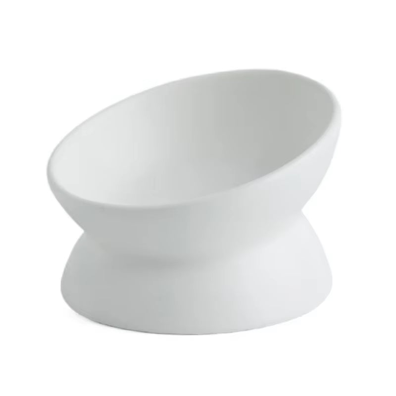 Elevated Cat Bowls Small Dog 15° Tilted Raised Food Feeding Dish Ceramics Stand Feeder for Cats and Puppy 6 Colors
