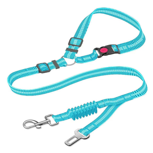 Dog Seat Belt,Updated Dual-Use Dog Seatbelt for Vehicle Headrests, Dog Car Leash - Bungee Retractable Adjustable for Your Pet, P