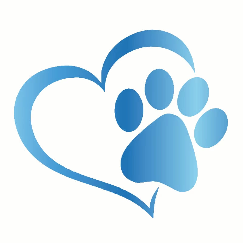 Car Sticker Vinyl 14.1*12.4Cm Love the Dog Paw Print Funny Sticker Decal Reflective Laser Motorcycle Car Styling 3D Stickers