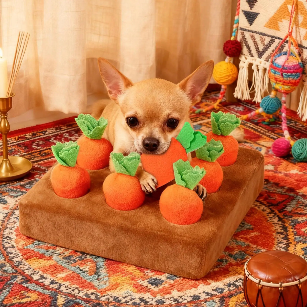 Snuffle Mat for Dogs Interactive Enrichment Funny Toys Pet Carrot Puzzle Toy Dog Activity Mat for Boredom Relief Foraging