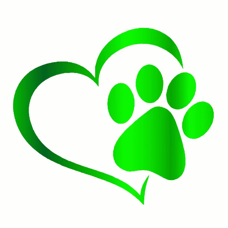 Car Sticker Vinyl 14.1*12.4Cm Love the Dog Paw Print Funny Sticker Decal Reflective Laser Motorcycle Car Styling 3D Stickers