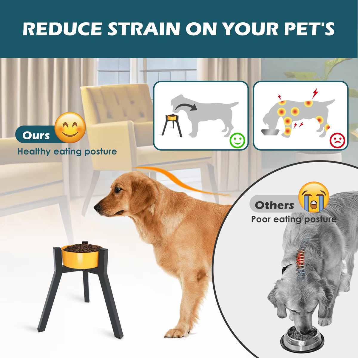Metal Adjustable Width Raised Dog Bowl Stand for Extra Large Dogs ,Dog Food Bowl,Elevated Dog Bowls Holder(Bowl Not Included)