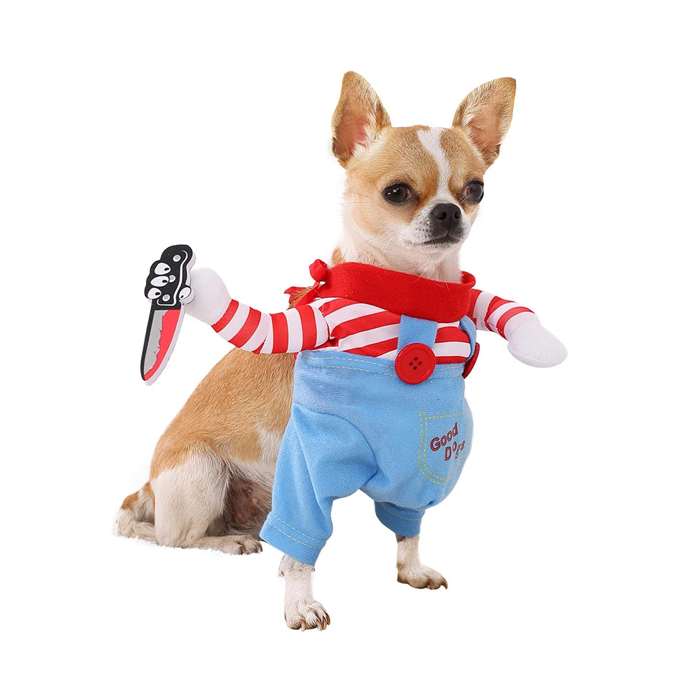 Cute Funny Dog Clothes Halloween Pet Costume for Small Big Dogs Cats Adjustable Puppy Cosplay Outfits Jumpsuit Pug Party Apparel