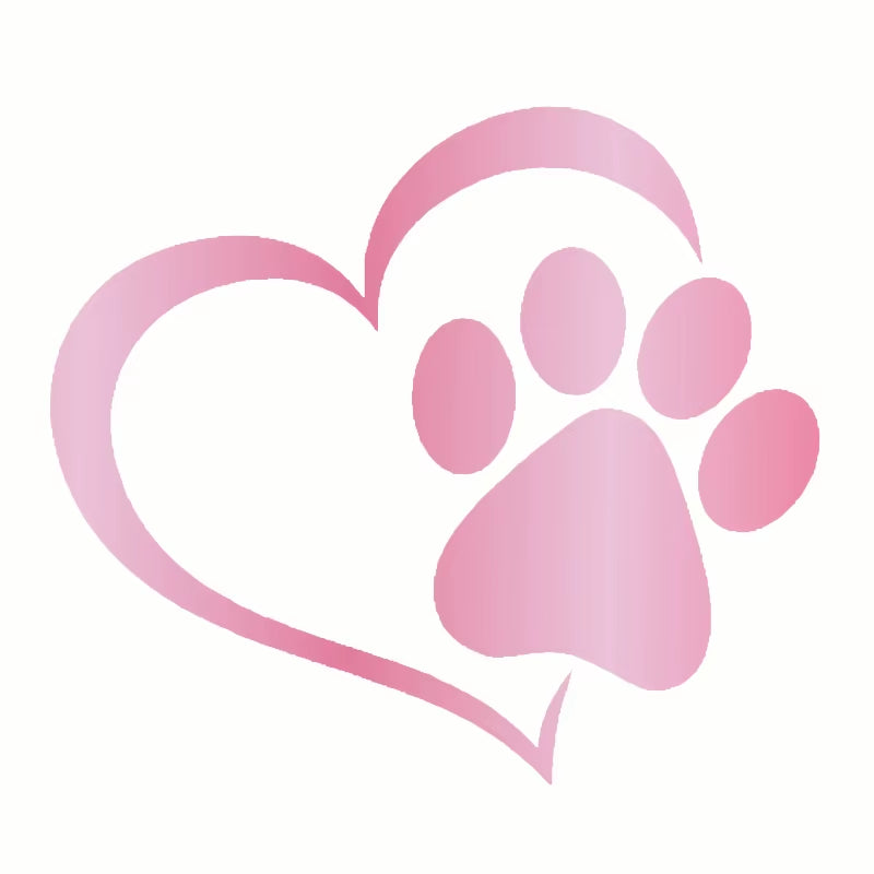 Car Sticker Vinyl 14.1*12.4Cm Love the Dog Paw Print Funny Sticker Decal Reflective Laser Motorcycle Car Styling 3D Stickers