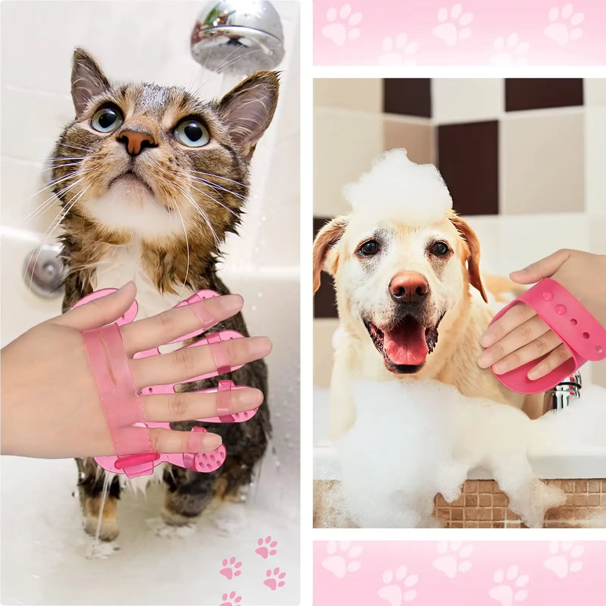9-Piece Set of Dog Grooming Brush Detachment Kit, Self-Cleaning Nail Rake Dog Brush Detachment and Flea Comb Nail Clippers
