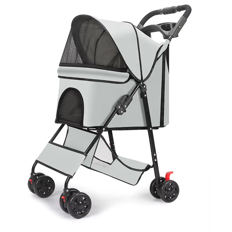 High Quality Pet Stroller Teddy Cat and Dog Stroller Small Lightweight Foldable Outdoor Stroller Suitable for Outdoor Activities