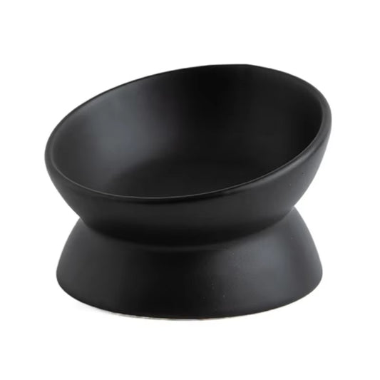 Elevated Cat Bowls Small Dog 15° Tilted Raised Food Feeding Dish Ceramics Stand Feeder for Cats and Puppy 6 Colors