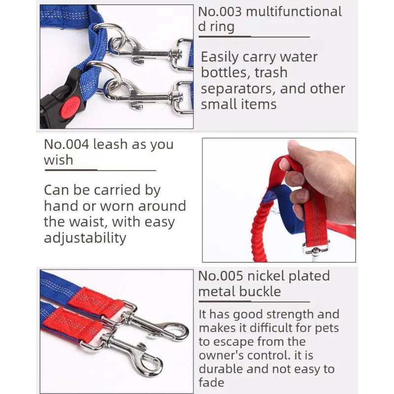 Hand Free Dog Leash for Adjustable Dog Leash Waist Belt Pet Walking Running Jogging Chest Strap Traction Rope Dog Accessories
