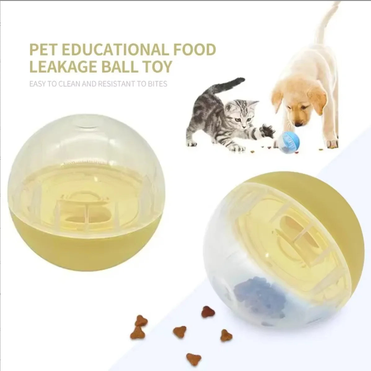 Pet Interactive Dog Cat Toys Leakage Food Balls Adjustable anti Choke Slow Feeder Treat Dispenser Iq Training Educational Toy