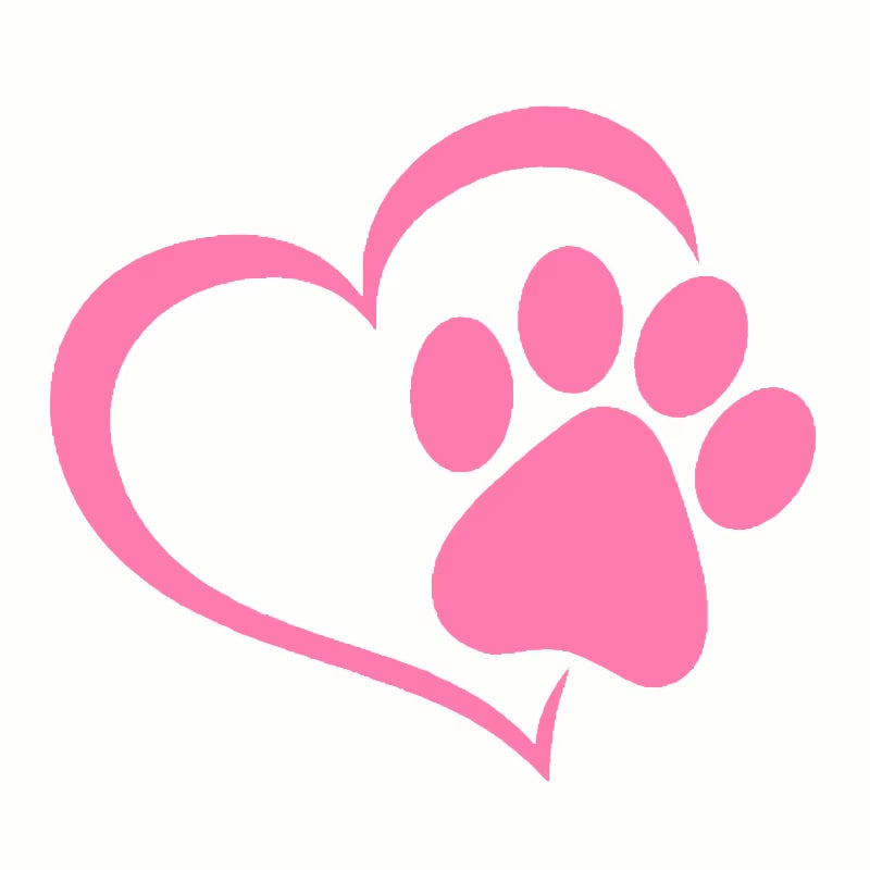 Car Sticker Vinyl 14.1*12.4Cm Love the Dog Paw Print Funny Sticker Decal Reflective Laser Motorcycle Car Styling 3D Stickers