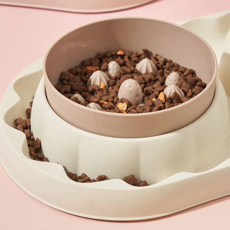 Pet Stainless Steel Double Bowl Cat Bowl Leak Proof Food Dog Choking Slow Food Bowl Spill Proof Cat Bowl Dog Bowl Pet Bowl