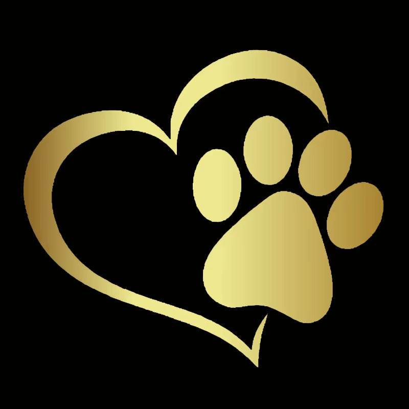 Car Sticker Vinyl 14.1*12.4Cm Love the Dog Paw Print Funny Sticker Decal Reflective Laser Motorcycle Car Styling 3D Stickers