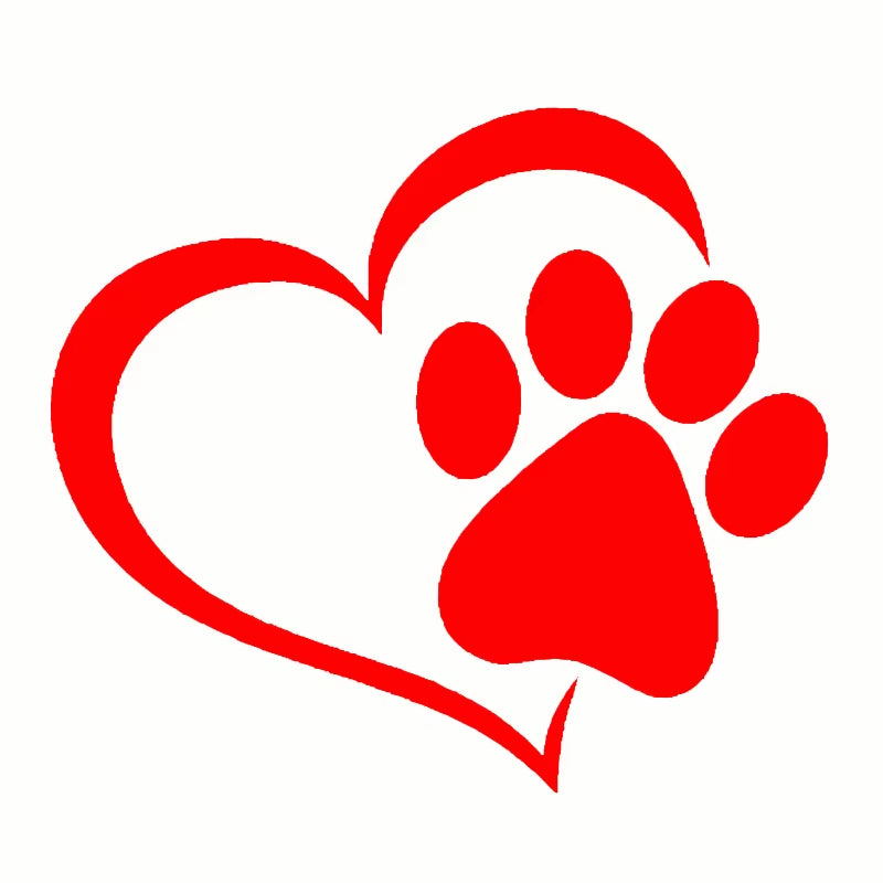 Car Sticker Vinyl 14.1*12.4Cm Love the Dog Paw Print Funny Sticker Decal Reflective Laser Motorcycle Car Styling 3D Stickers
