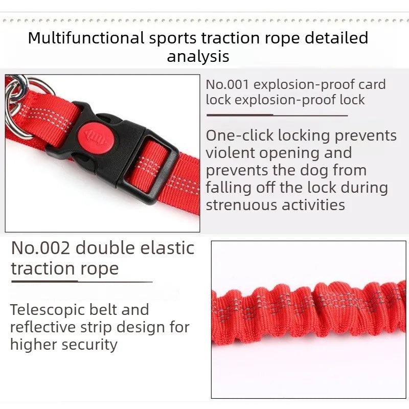 Hand Free Dog Leash for Adjustable Dog Leash Waist Belt Pet Walking Running Jogging Chest Strap Traction Rope Dog Accessories