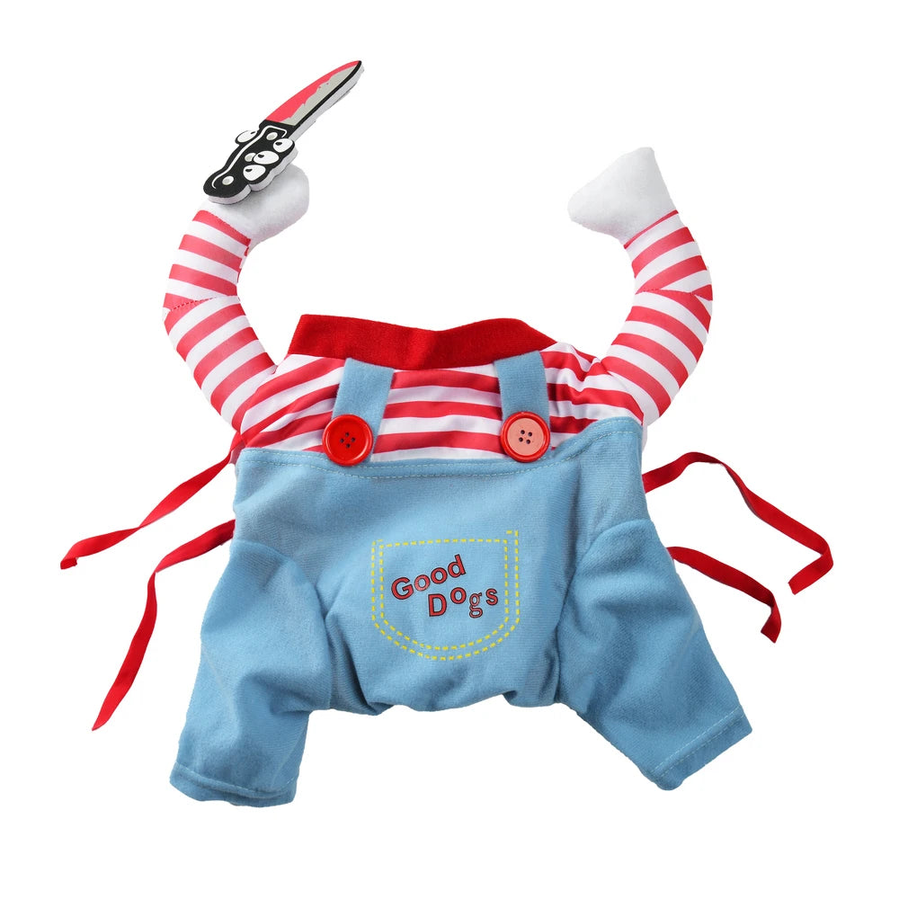 Cute Funny Dog Clothes Halloween Pet Costume for Small Big Dogs Cats Adjustable Puppy Cosplay Outfits Jumpsuit Pug Party Apparel
