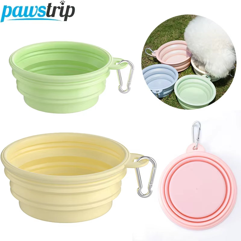350Ml/650Ml/1000Ml Collapsible Dog Bowl Outdoor Travel Pet Drinking Bowl for Dog Cats Folding Silicone Bowl Puppy Food Container