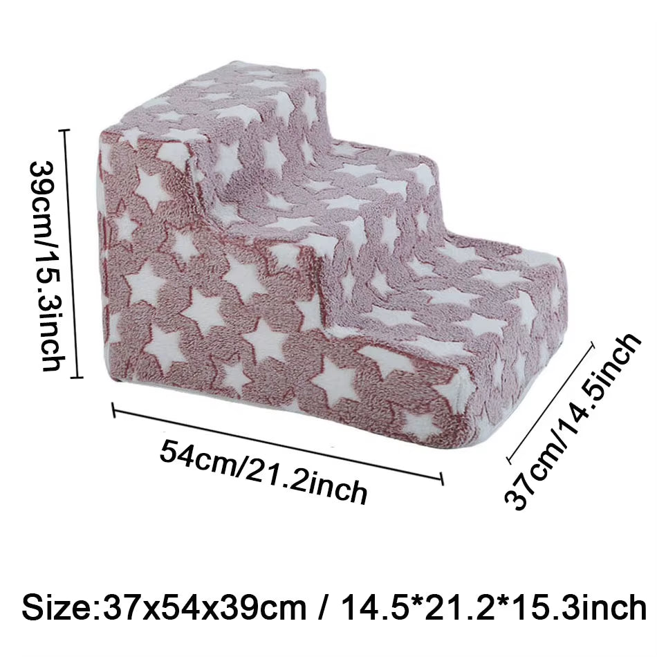 Stairs for Dog Pet Ramp Stairs Cat Dog Ladder 3 4 Step Stairs for Dogs Puppy Ramp Detachable Sponge Pet Ladder Accessories